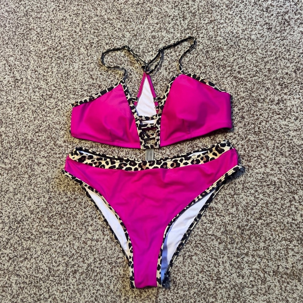 Hot Pink and Leopard Bikini